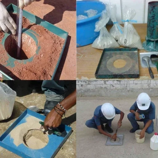 Ensaio de densidade in situ pelo método do cone de areia em Taubaté